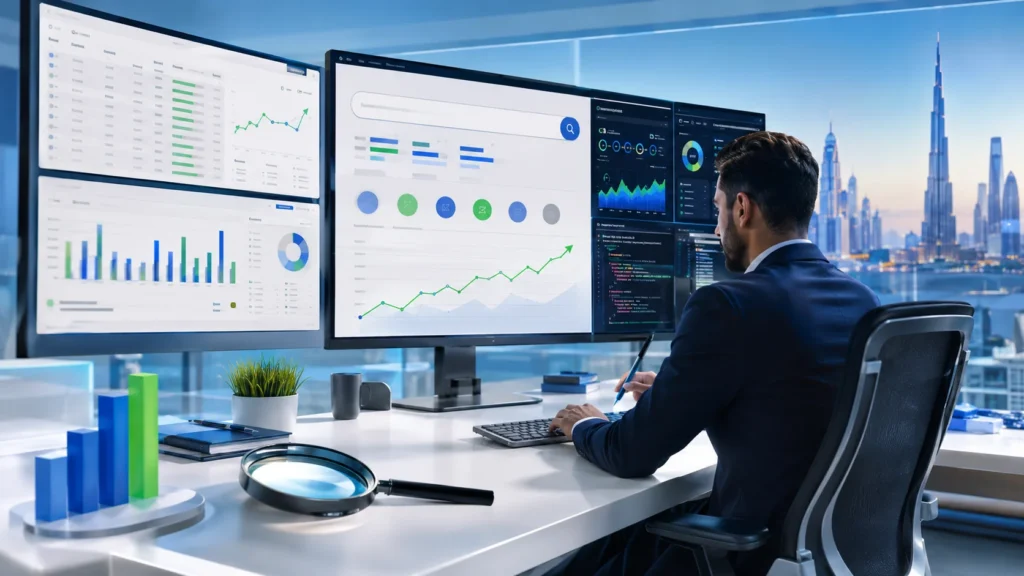 SEO expert analyzing why a business website is not ranking on Google and improving search engine rankings